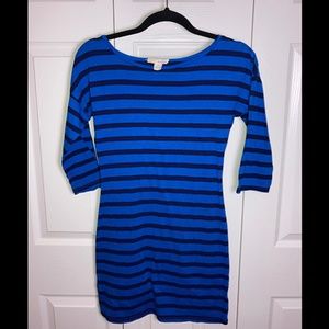 EUC- STRIPE 3/4 SLEEVE BODYCON DRESS